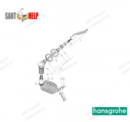 Вытяжной шланг для смесителя на борт ванны Hansgrohe 94148000