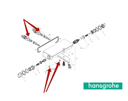 Установочный комплект смесителя Hansgrohe 98372000